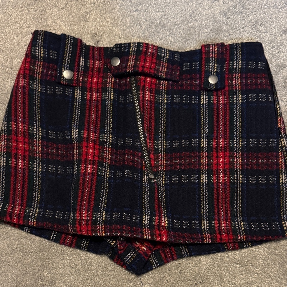 Free people Plaid Red, Black and Blue Women’s Skort - Picture 2 of 6